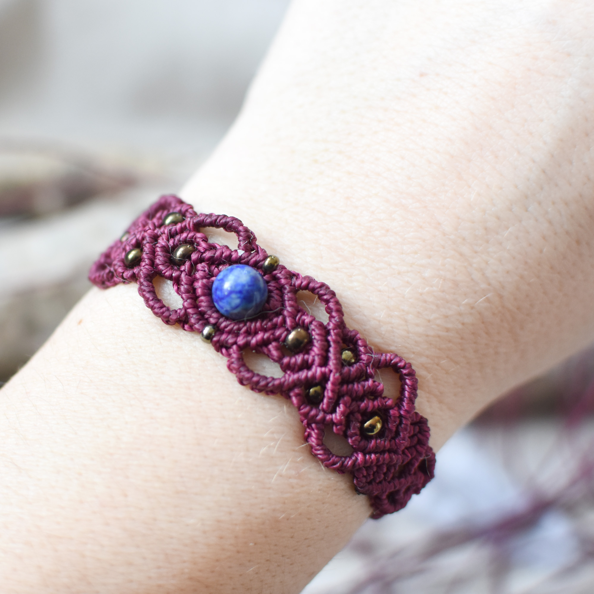 Bordó sada šperků s lapis lazuli